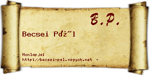 Becsei Pál névjegykártya